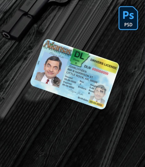 USA Arkansas driving license version 2 (Front) PSD